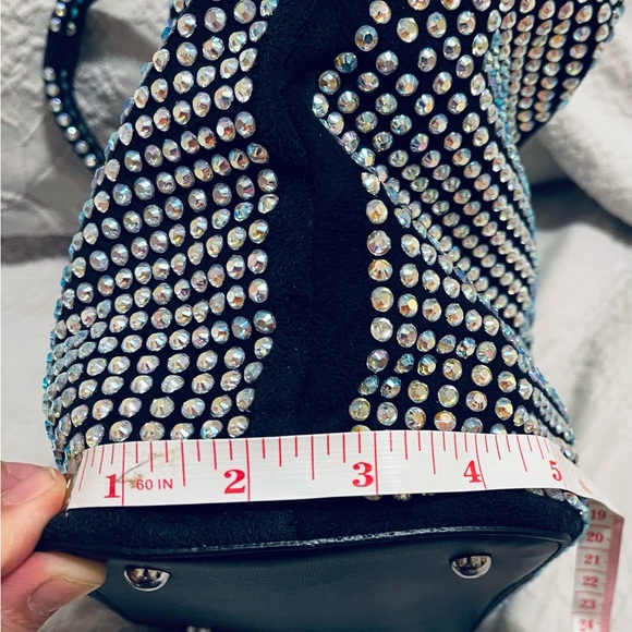 Bedazzled black crystal purse great for a night out stunning gift holiday Gifts - Picture 12 of 12